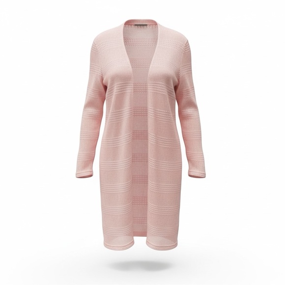 Cozy Pink Open-Front Cardigan Sweater-Large - Picture 7 of 7